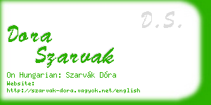 dora szarvak business card